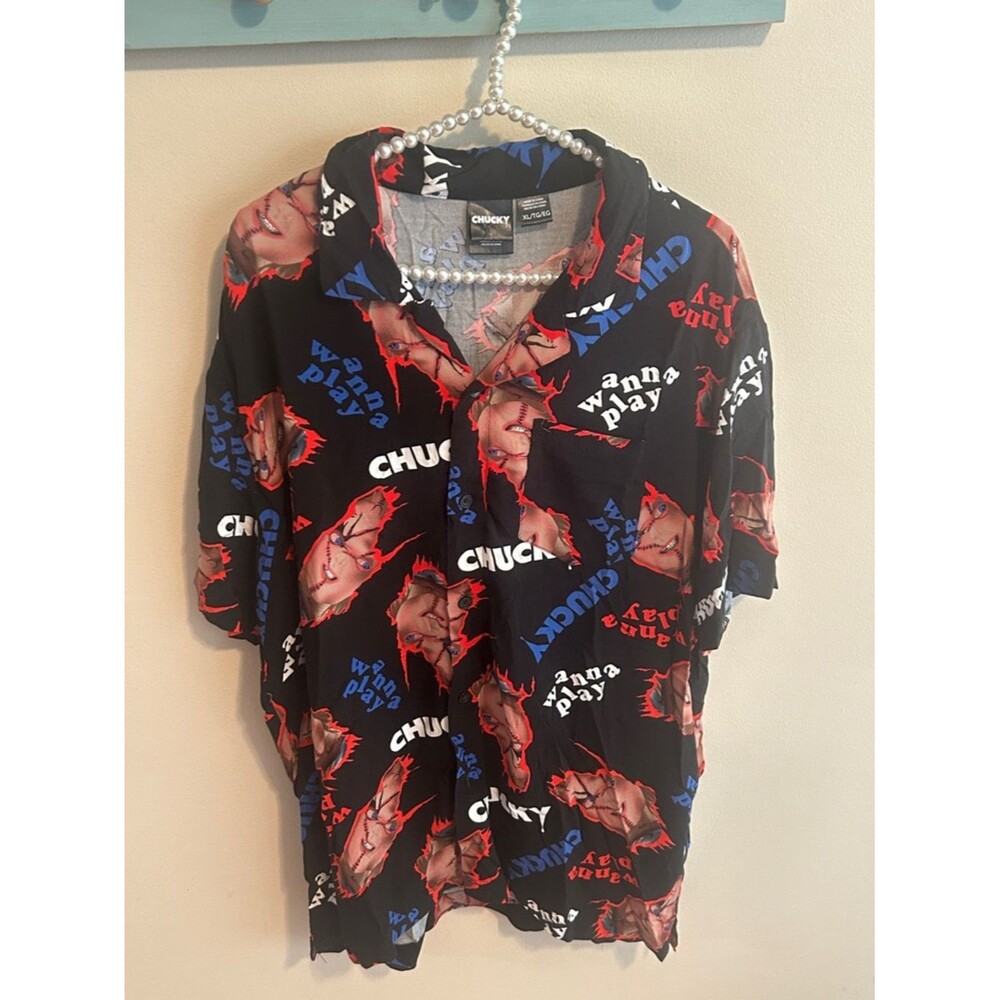 Chucky Child’s Play "Wanna Play" Graphic Button Down Shirt XL
